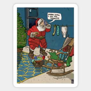 Funny Retro Santa Claus' Visit At Christmas Eve Magnet